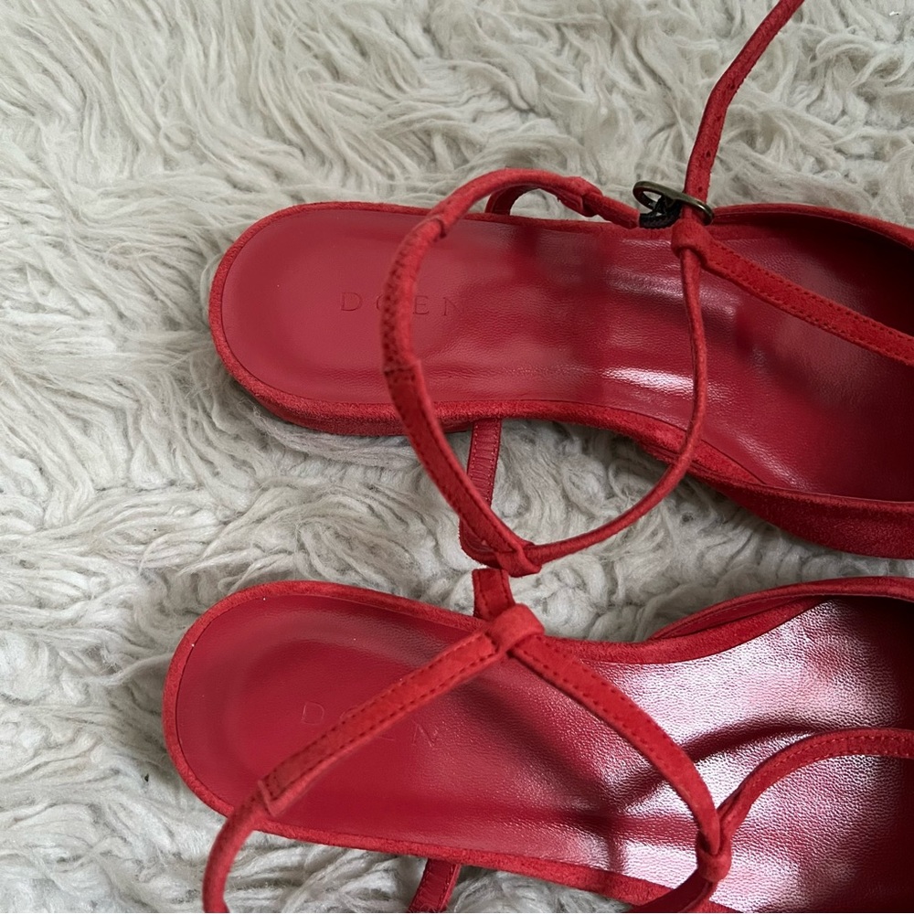 Doen Cristina T Strap Flat - Fuego Suede - Picture 3 of 9